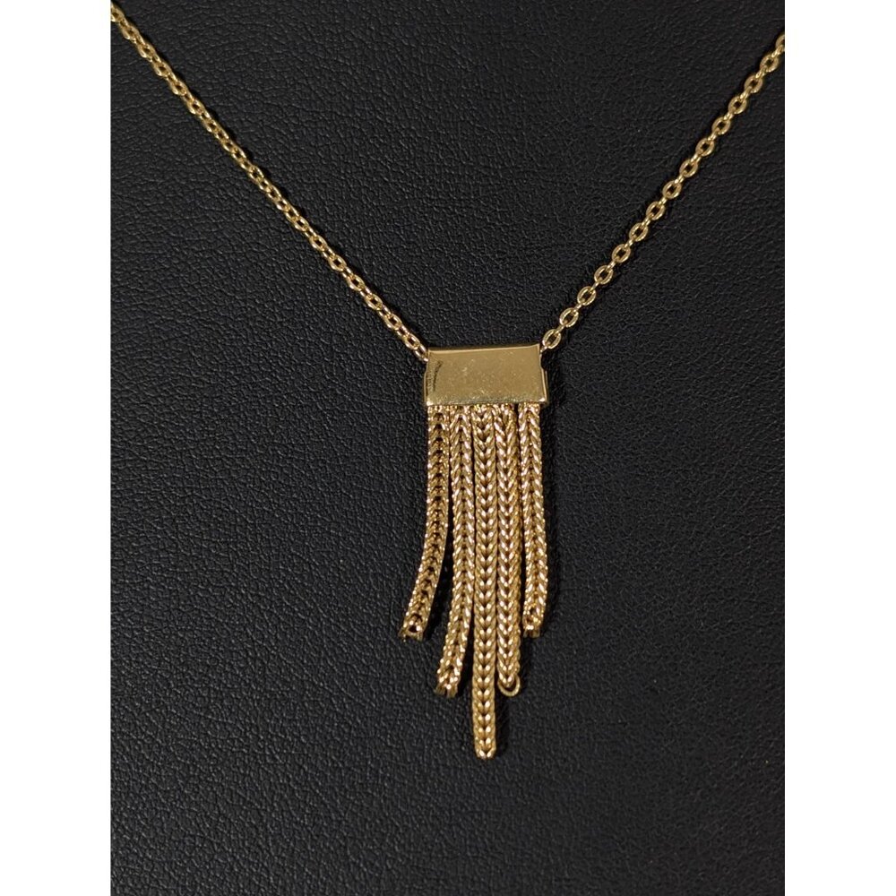 Vintage Accents by Hallmark Gold Tone Chain Fringe Dainty Necklace 14"